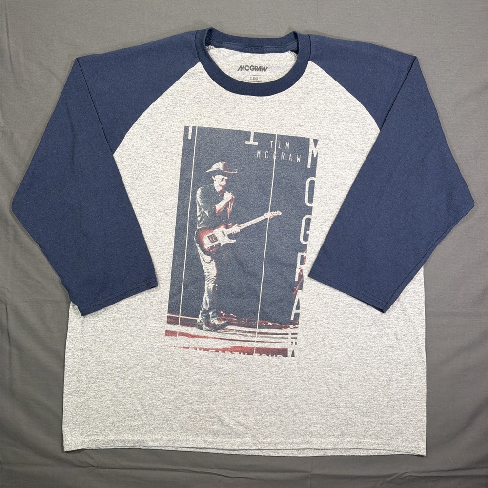 Tim McGraw Country Music Shirt XL Raglan Retro Country Music Tee